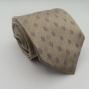 Valentino Tie Silk Brown Blue Polka Dot 3.5" Wide 58" Long Italy